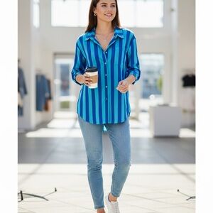 Blue Striped Women's Top